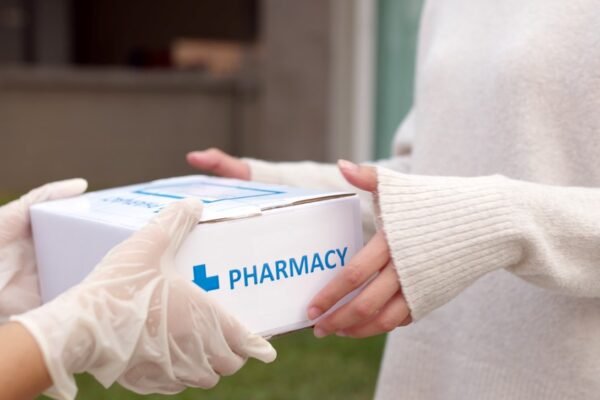 Beautiful young couple looking behind at you